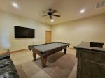 Lower Level Rec Room with Pool Table, Bar, and Flat Screen TV